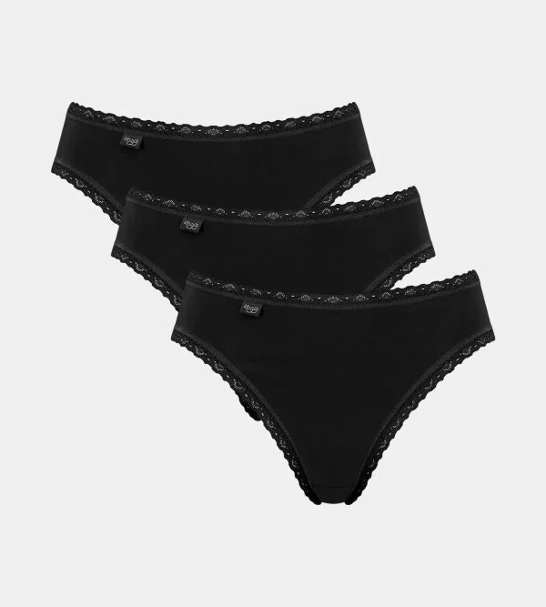 sloggi Multipack Knickers | Maxi & Midi<24/7 COTTON LACE Black